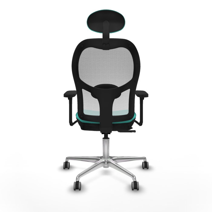 PIQUERAS Y CRESPO Silla de oficina Jorquera con mecanismo Sincro/Traslack Turquesa y Blanco