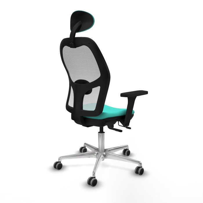 PIQUERAS Y CRESPO Silla de oficina Jorquera con mecanismo Sincro/Traslack Turquesa y Blanco