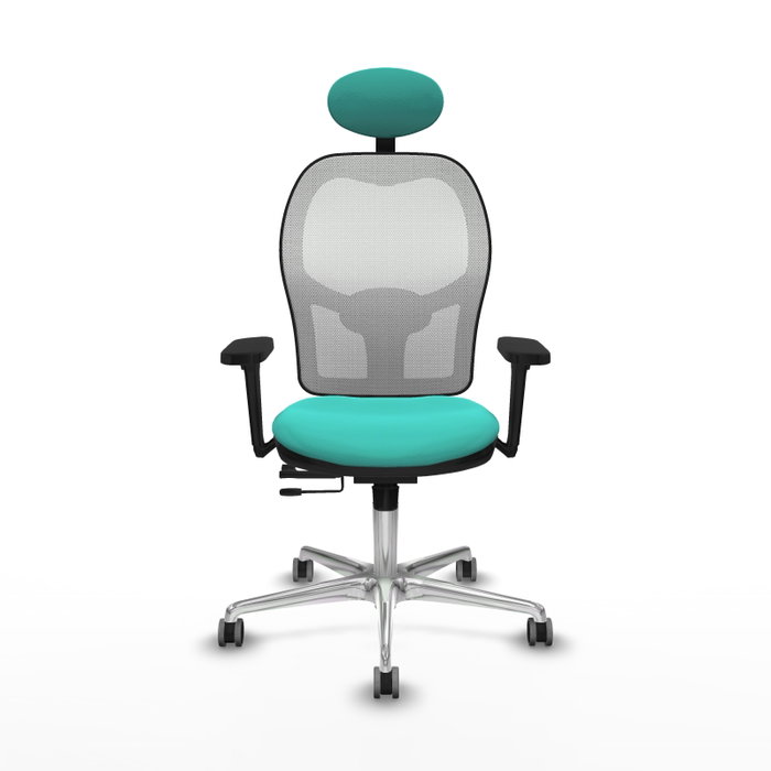 PIQUERAS Y CRESPO Silla de oficina Jorquera con mecanismo Sincro/Traslack Turquesa y Blanco