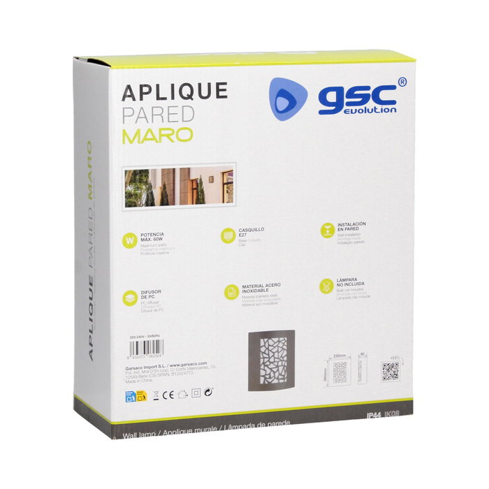 GSC Evolution Aplique pared Maro E27 Gris antracita