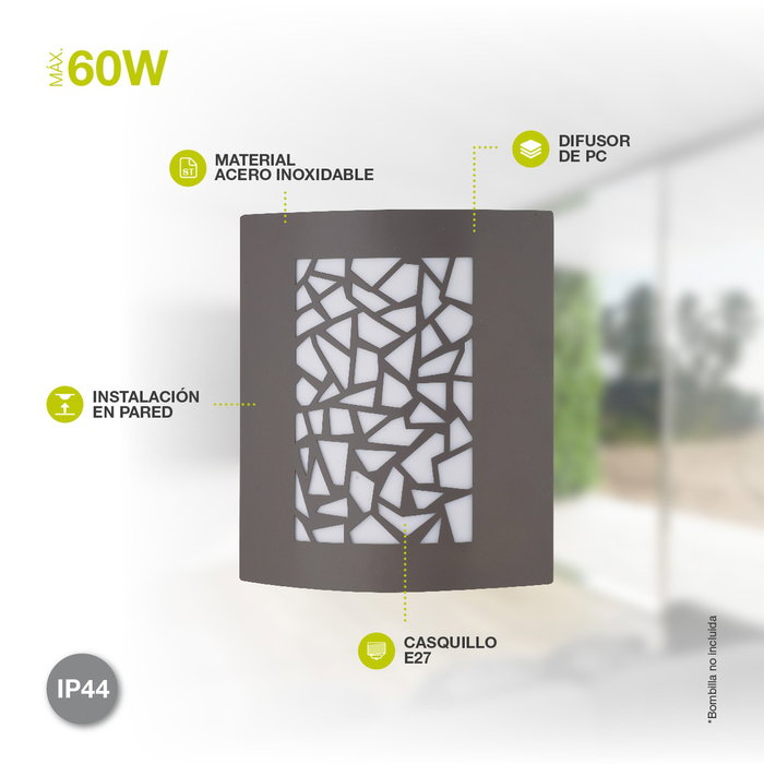 GSC Evolution Aplique pared Maro E27 Gris antracita