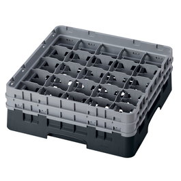 CAMBRO Cesta de lavado 25 comp. 2 alturas Negro