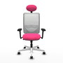 PIQUERAS Y CRESPO Silla de oficina Zulema con Mecanismo Sincro, Rosa y Blanco