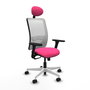 PIQUERAS Y CRESPO Silla de oficina Zulema con Mecanismo Sincro, Rosa y Blanco