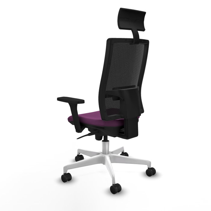 PIQUERAS Y CRESPO Silla de oficina Horna con mecanismo Sincro, Morado y Negro