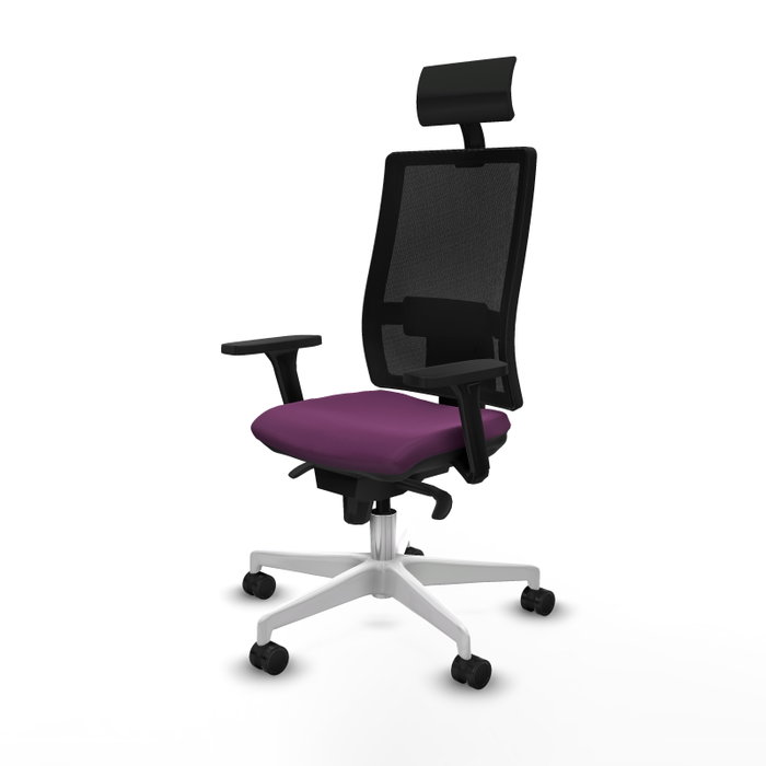 PIQUERAS Y CRESPO Silla de oficina Horna con mecanismo Sincro, Morado y Negro