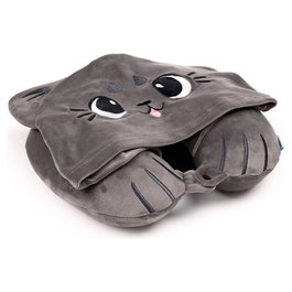 PUCKATOR Almohada de viaje con capucha Gatos Beans & Co Hoodeazzz