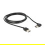 DeLOCK Cable USB 2.0 A Macho a Macho, 1 metro, Conectores en Ángulo de 90°, Negro