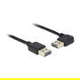 DeLOCK Cable USB 2.0 A Macho a Macho, 1 metro, Conectores en Ángulo de 90°, Negro