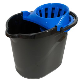 Cubo y fregona mocho 15 L rectangular con escurridor azul