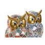 DKD Home Decor Figura de Búho en Resina Dorado (Pack de 2)