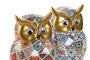 DKD Home Decor Figura de Búho en Resina Dorado (Pack de 2)