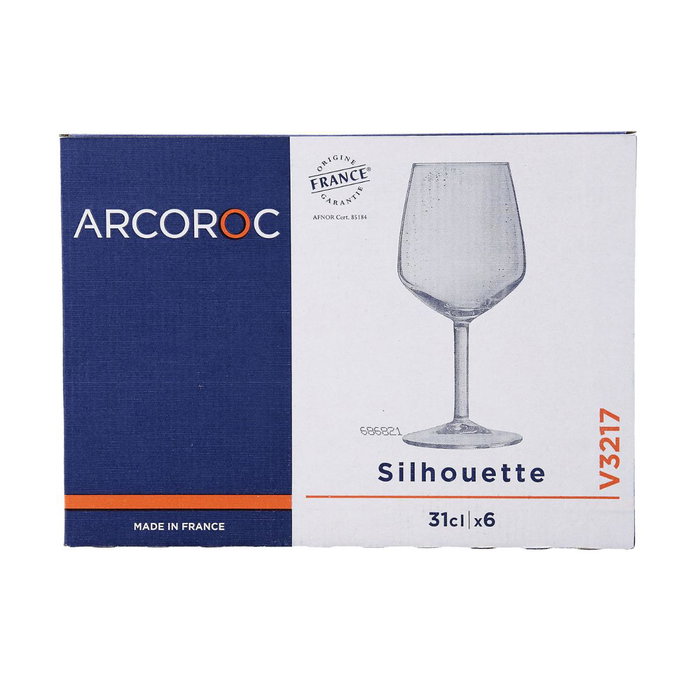 Arcoroc Caja de 6 Copas Silhouette de 31 cL en Vidrio Transparente