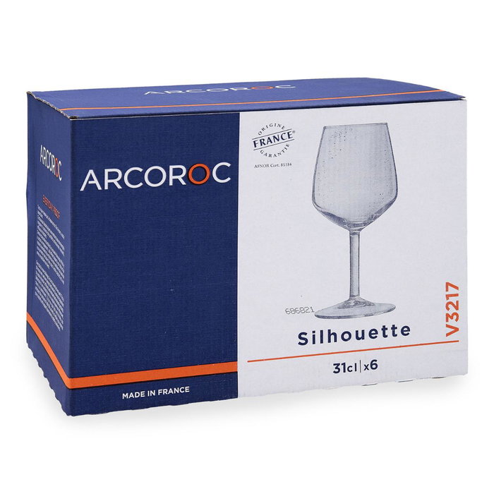 Arcoroc Caja de 6 Copas Silhouette de 31 cL en Vidrio Transparente