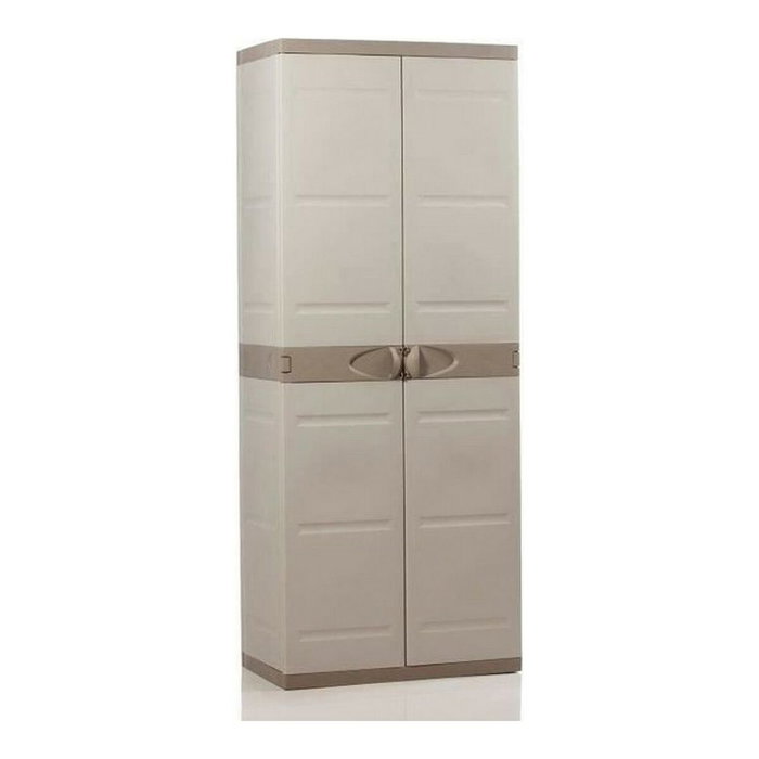 Plastiken Armario alto TITANIO con 2 puertas y 4 estantes Beige y gris pardo