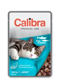 Calibra Calibra Cat Adult Pouch Trucha y Salmón Caja 24x100 gr Alimento Húmedo para Gatos