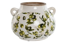 DKD Home Decor Jarrón de Gres Olivo Verde 21x20x16 cm