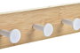 DKD Home Decor Perchero Scandi Blanco Natural Metal Bambú 4.8 x 25.5 x 38.5 cm (4 Unidades)