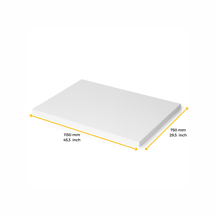 Emuca Tablero para mesa, 1150x750mm, espesor 30mm, Madera, Pintado blanco