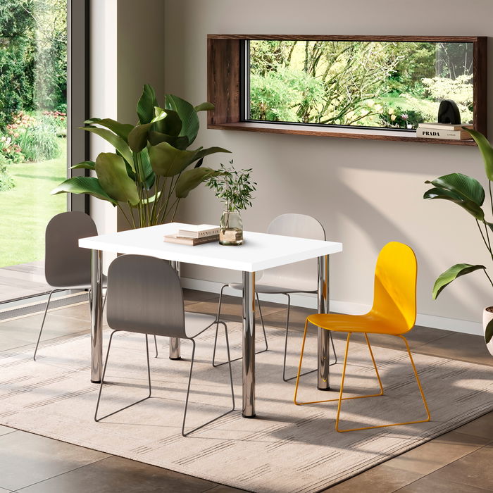 Emuca Tablero para mesa, 1150x750mm, espesor 30mm, Madera, Pintado blanco