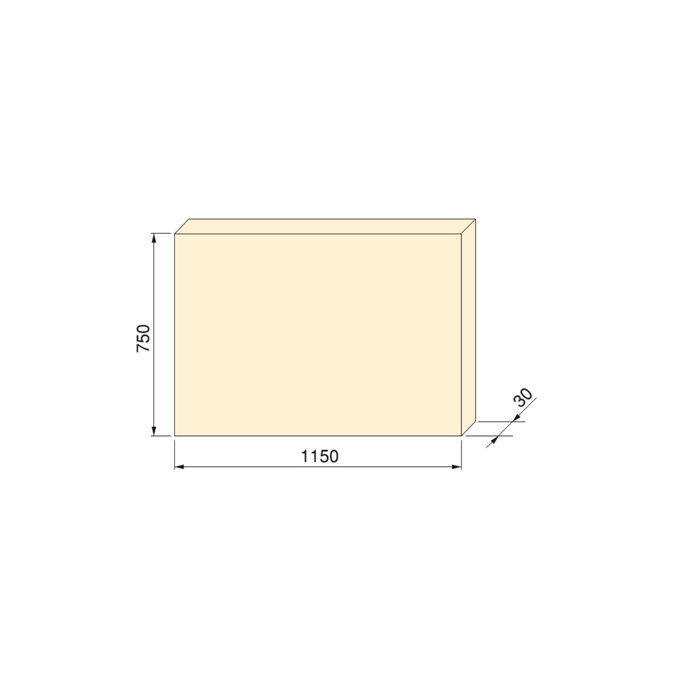Emuca Tablero para mesa, 1150x750mm, espesor 30mm, Madera, Pintado blanco