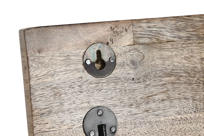 DKD Home Decor Mushrooms 24 Perchero Pared Alpino Azul Natural Mango Metal 5 x 16 x 38 cm (2 Unidades)