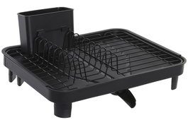 DKD Home Decor Escurreplatos de Metal y PP con Desagüe, Negro