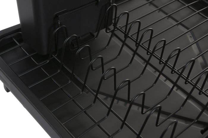 DKD Home Decor Escurreplatos de Metal y PP con Desagüe, Negro