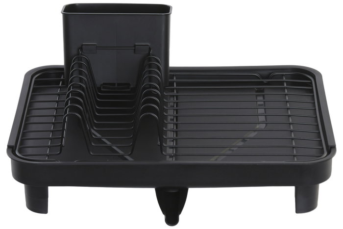 DKD Home Decor Escurreplatos de Metal y PP con Desagüe, Negro