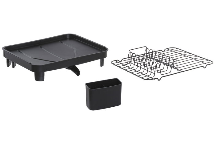 DKD Home Decor Escurreplatos de Metal y PP con Desagüe, Negro