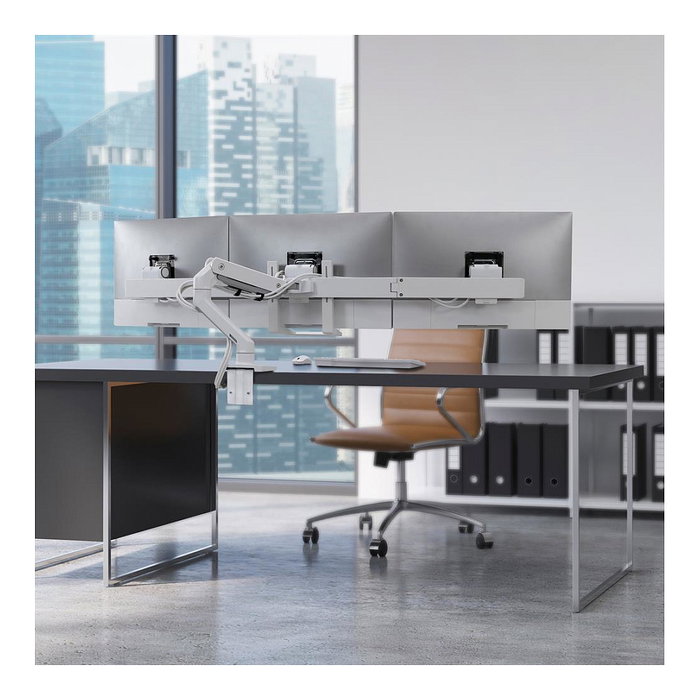 Ergotron 98-009-216 HX Triple Monitor Bow Kit Blanco, Soporte de Pared para 3 Pantallas de hasta 24", 4,6 kg Ergotron 98-009-216 HX Triple Monitor Bow Kit Blanco, Soporte de Pared para 3 Pantallas de hasta 24", 4,6 kg