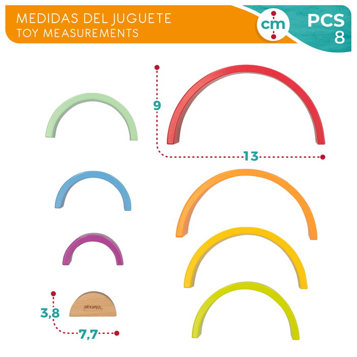 WOOMAX Juego Arcoíris Madera 8 WOOMAX Juego Arcoíris Madera 8