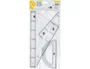 Liderpapel Juego de Reglas Escuadra 25cm, Cartabón 25cm, Regla 30cm y Semicírculo 15cm en Petaca Incolora