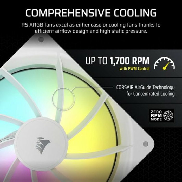 Corsair RS140 ARGB Ventilador de Caja 140 mm Blanco