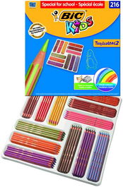 Lapices De Colores Bic Tropicolors 2 Class Pack De 216