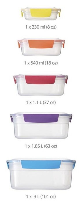 Joseph Joseph Nest Lock Set de 5 recipientes multicolor