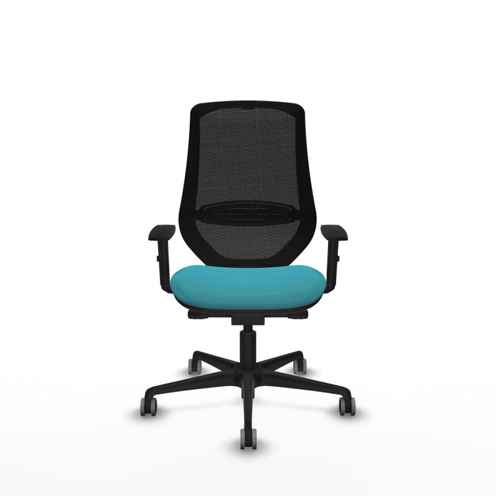 PIQUERAS Y CRESPO Silla de oficina Mardos con mecanismo Sincro/Traslack, Turquesa y Negro