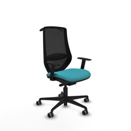 PIQUERAS Y CRESPO Silla de oficina Mardos con mecanismo Sincro/Traslack, Turquesa y Negro