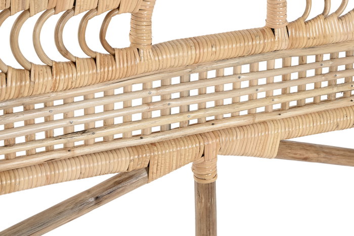 DKD Home Decor Cabecero Cama Balines Bambú y Ratán Natural 175 x 130 x 3 cm