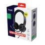 Trust Auriculares Ayda con Micrófono ENC - Diadema Alámbrico USB Supraaural para Llamadas/Música - Cancelación de Ruido Activa - Negro
