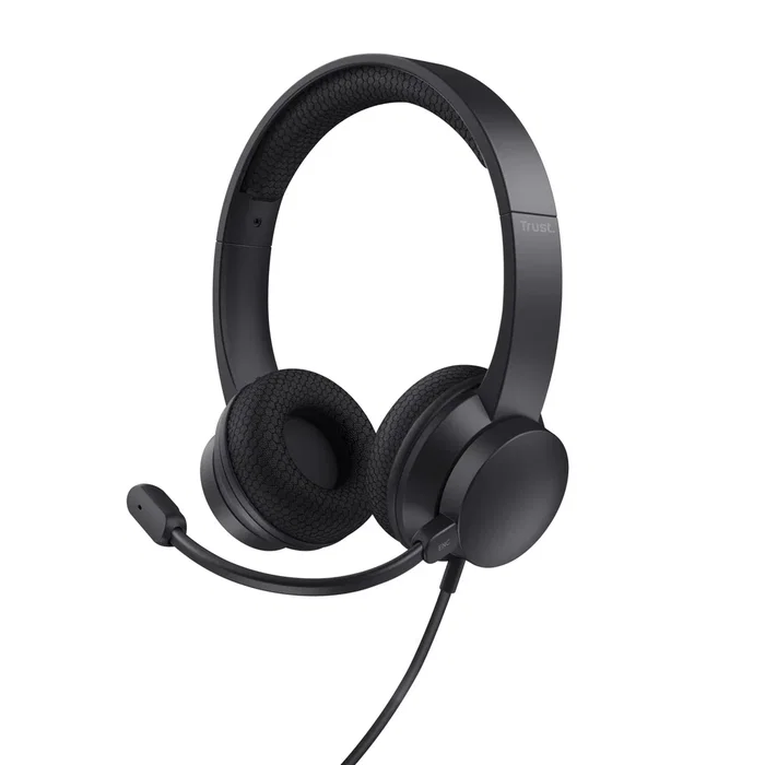 Trust Auriculares Ayda con Micrófono ENC - Diadema Alámbrico USB Supraaural para Llamadas/Música - Cancelación de Ruido Activa - Negro
