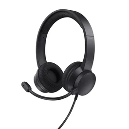Trust Auriculares Ayda con Micrófono ENC - Diadema Alámbrico USB Supraaural para Llamadas/Música - Cancelación de Ruido Activa - Negro
