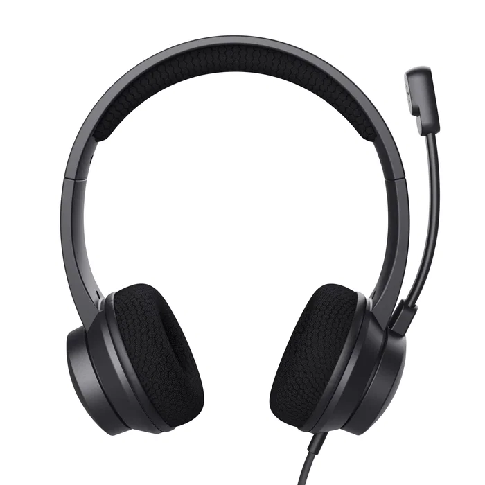 Trust Auriculares Ayda con Micrófono ENC - Diadema Alámbrico USB Supraaural para Llamadas/Música - Cancelación de Ruido Activa - Negro