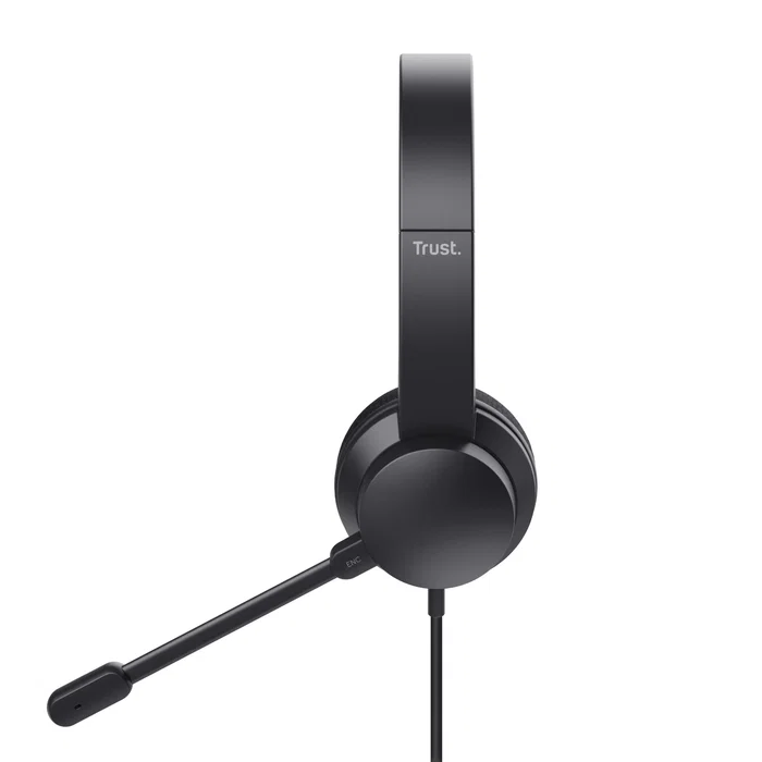 Trust Auriculares Ayda con Micrófono ENC - Diadema Alámbrico USB Supraaural para Llamadas/Música - Cancelación de Ruido Activa - Negro