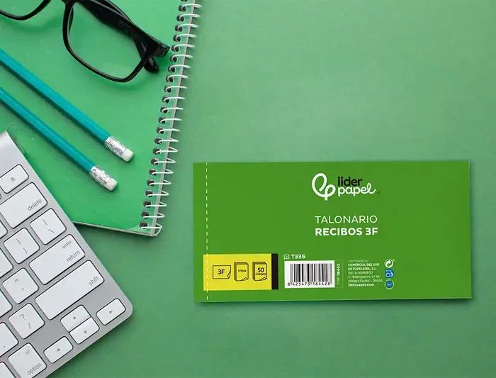 Liderpapel Talonario Recibos 3/fº Apaisado Original con Matriz y 2 Copias