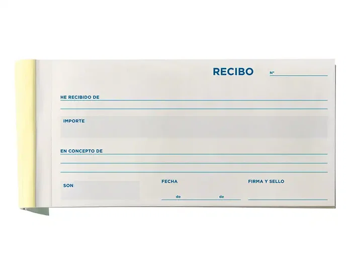 Liderpapel Talonario Recibos 3/fº Apaisado Original con Matriz y 2 Copias