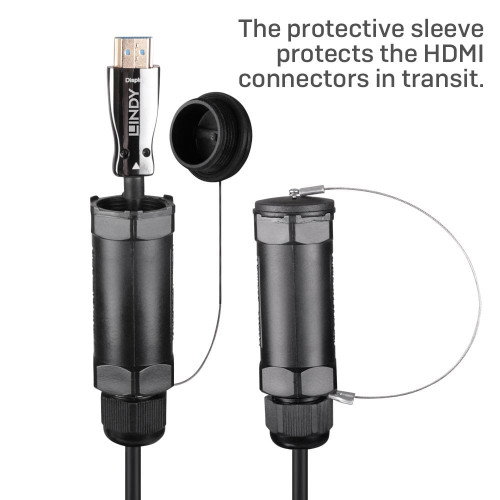 LINDY Cable HDMI 2.1 50 m 48 Gbit/s 4K/8K 120 Hz, Conectores HDMI Tipo A Macho Chapados en Oro, Negro, Referencia 38531