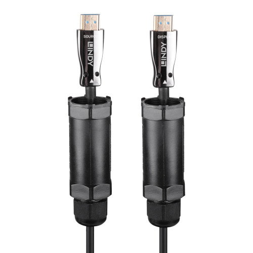 LINDY Cable HDMI 2.1 50 m 48 Gbit/s 4K/8K 120 Hz, Conectores HDMI Tipo A Macho Chapados en Oro, Negro, Referencia 38531