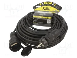KEL Prolongador de alimentación H05RR-F 3G1,5mm2 25m negro