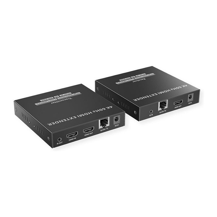 VALUE 14.99.3568 Extensor HDMI sobre IP IPCOLOR, Transmisor y Receptor 4K 2160p a 60Hz, HDCP 2.2, hasta 120m con Cable Cat5e/6